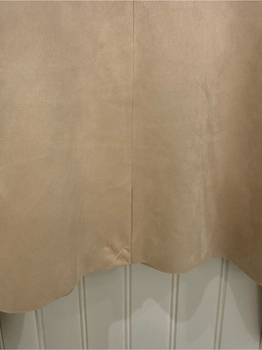 Wayf Beige Suede Rounded-Collar Button Jacket - Picture 6 of 8